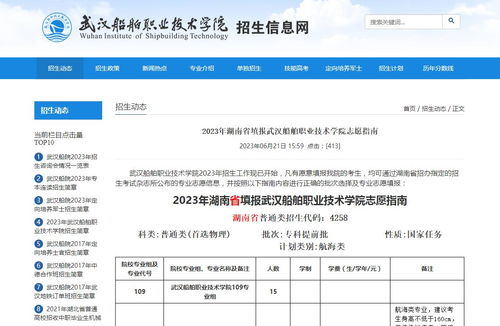 2023年武漢船舶職業技術學院排名及高考招生信息全解析
